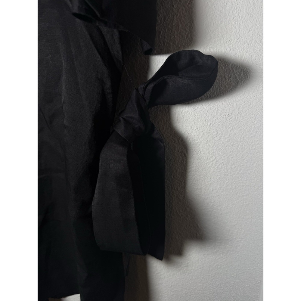 Sandro Paris Kunga Women's‎ Black Snap Front Viscose Linen Dress Size 40/LG - Picture 13 of 13